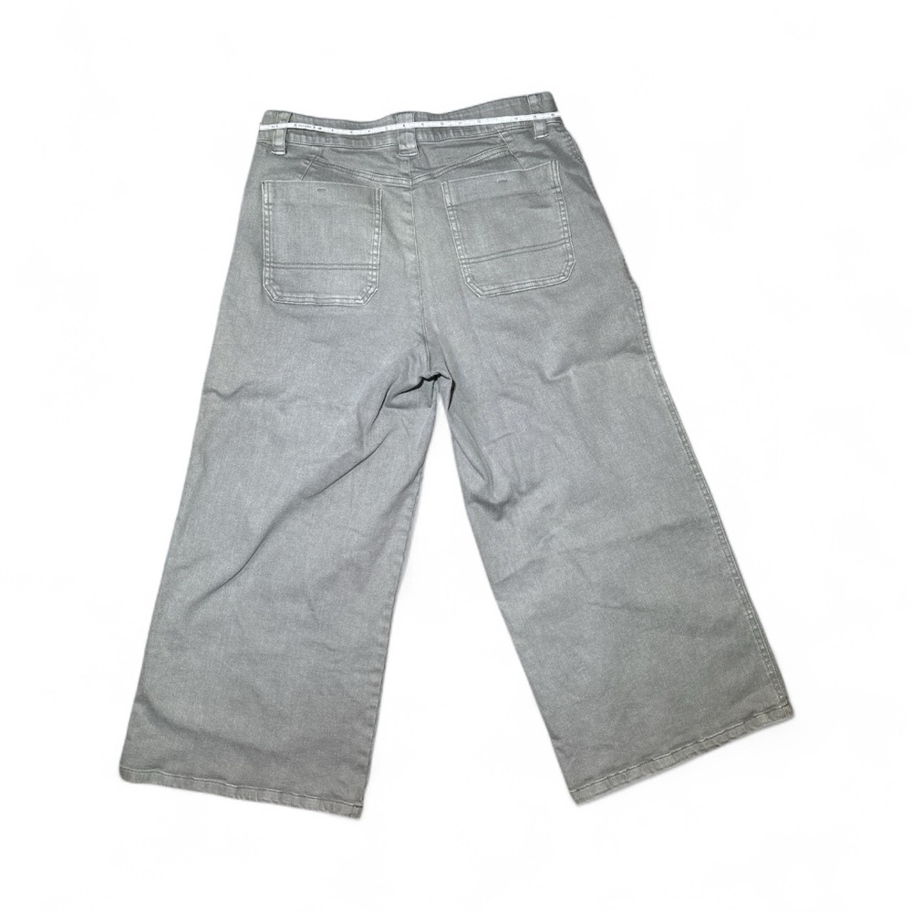 Democracy Crop Wide Leg Deep Seagrass Boyfriend Jeans - 10 - Picture 6 of 7